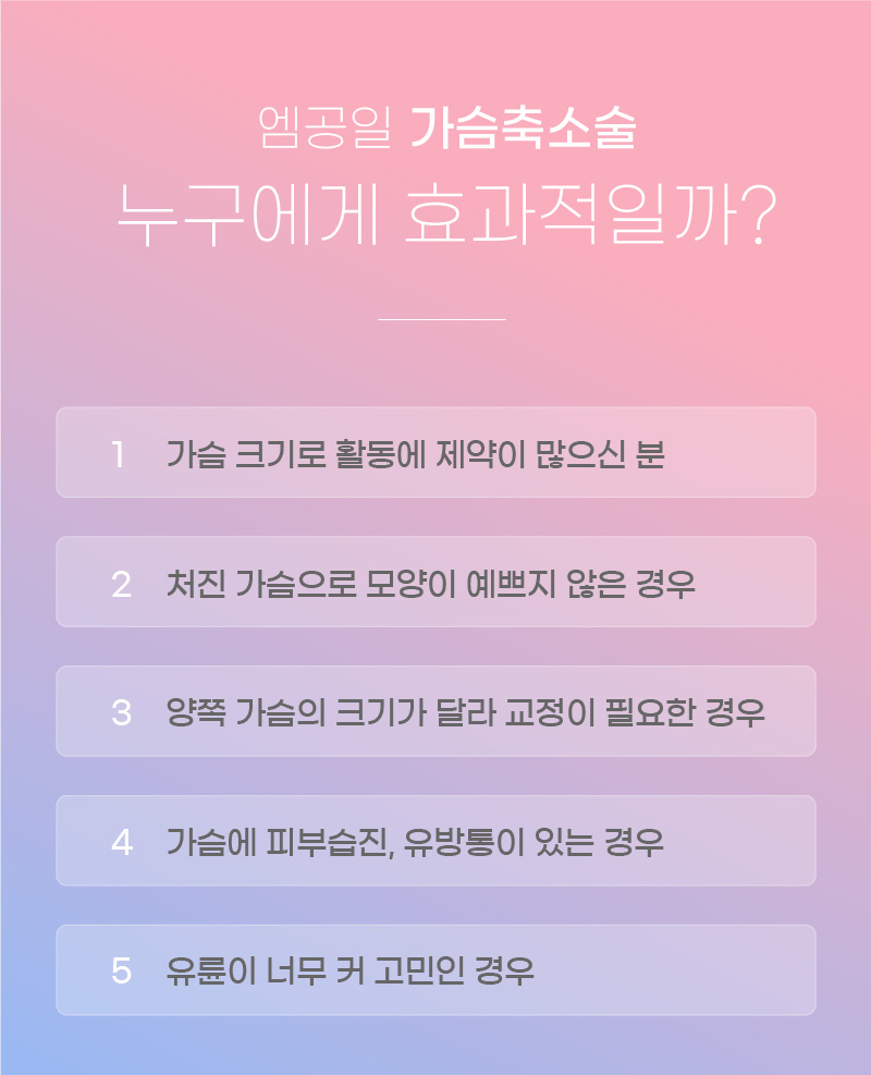엠공일 가슴축소술 누구에게 효과적일까?